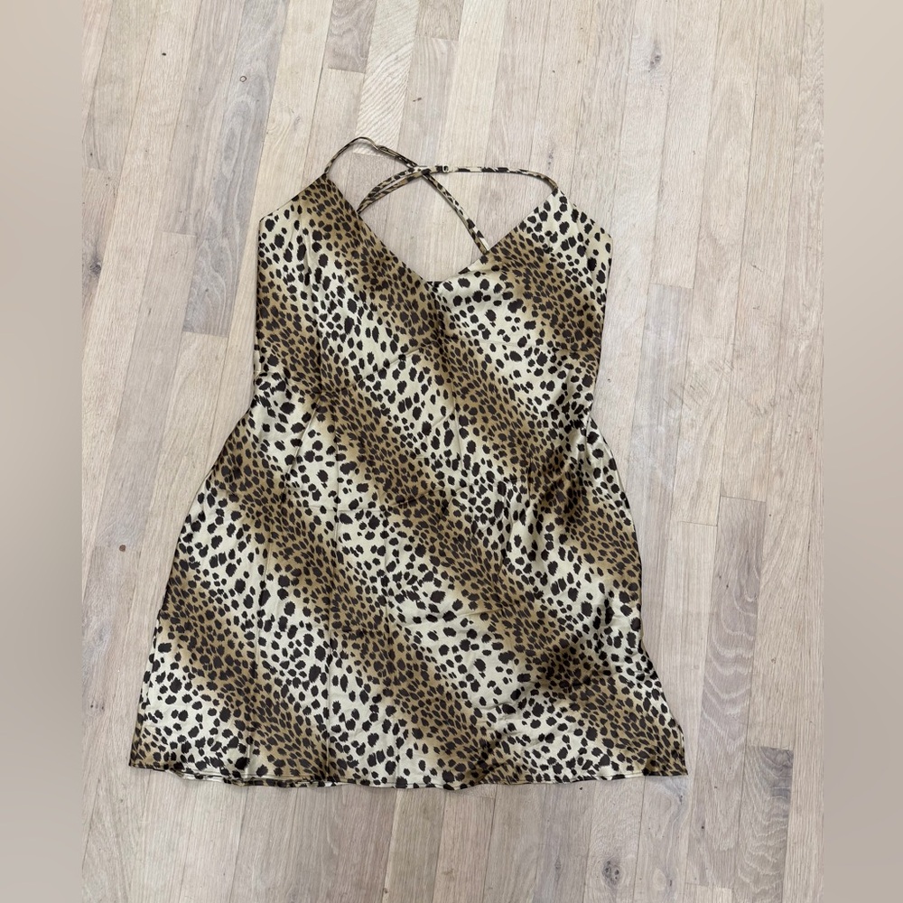 Victoria's Secret vintage Leopard Print Satin Dress